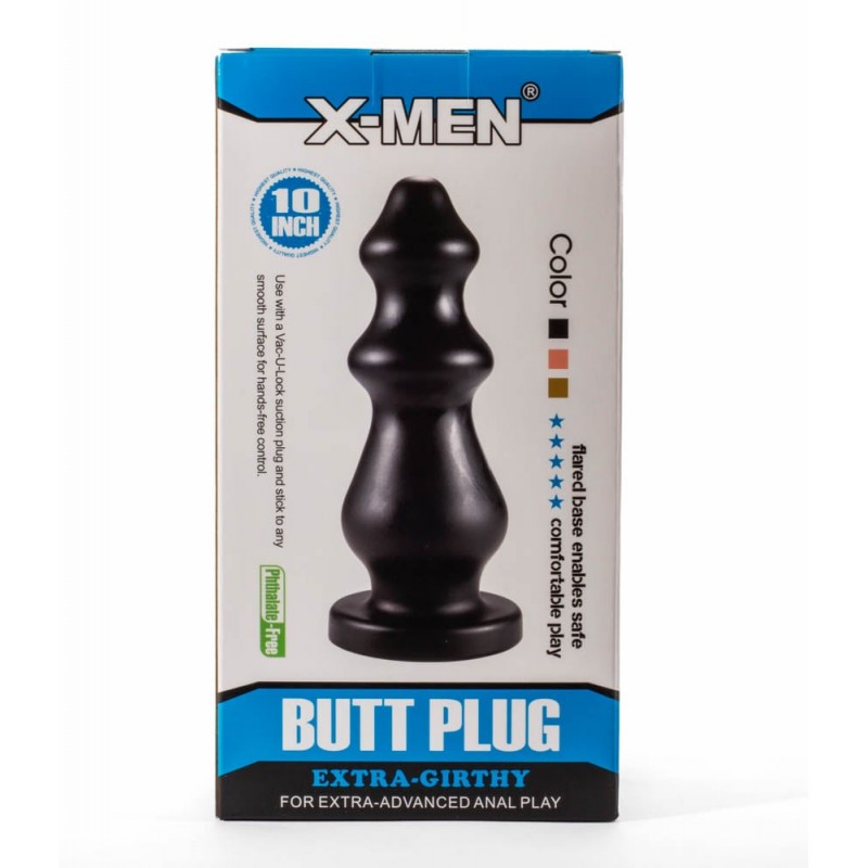 X-MEN Extra Girthy analni plag sa vakuumom — 25,4 cm, prečnik do 8 cm — XMEN1235