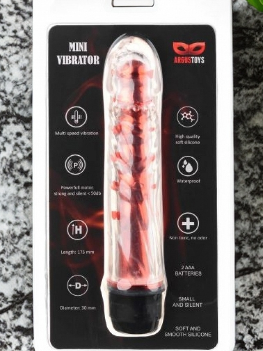 Crveni mini vibrator od TPE-a — AT 1144