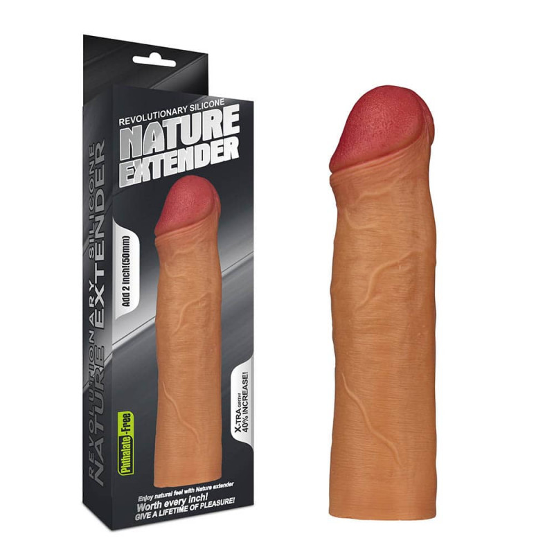 Nature Extender silikonska navlaka za penis — 17,8 cm — LV4213F
