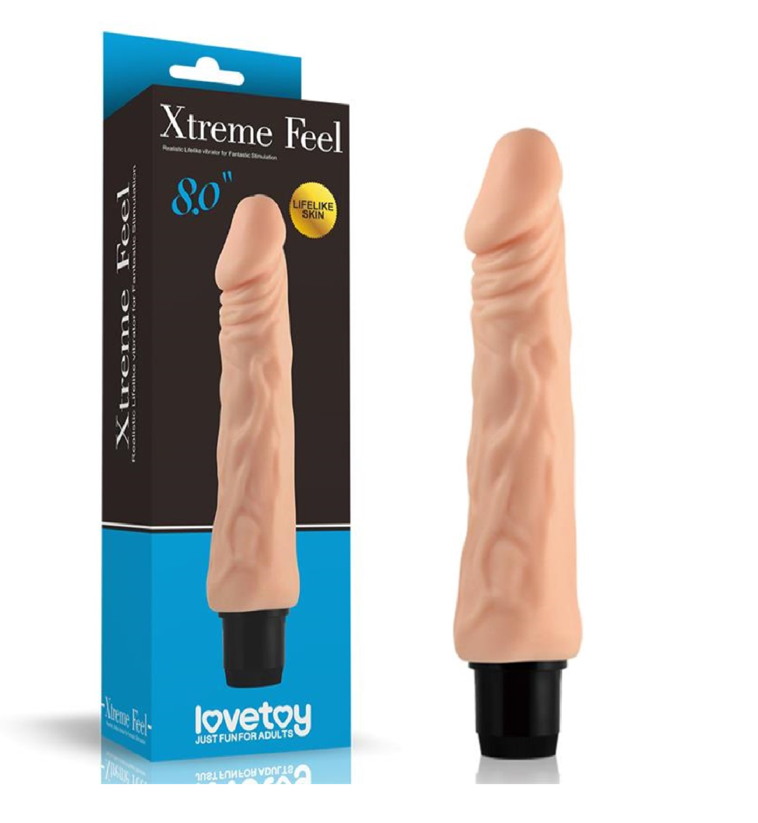 Xtreme Feel Cyberskin realističan vibrator od TPR-a — 20 cm — LV1000
