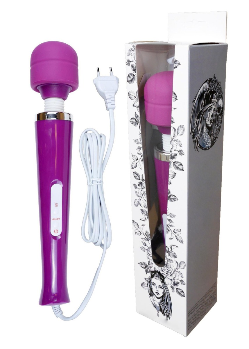 Magic Massager ljubičasti wand masažer na struju — silikon, 10 režima, 32 cm — 22 00008